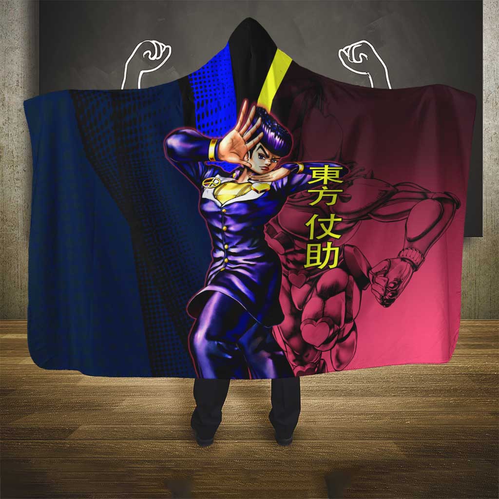 Josuke JoJo’s Bizarre Adventure Hooded Blanket with Crazy Diamond Stand - The Mazicc