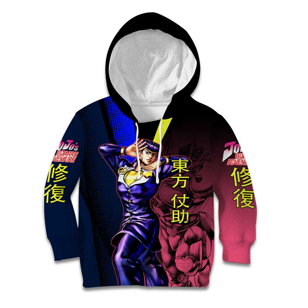 Josuke JoJo’s Bizarre Adventure Kid Hoodie with Crazy Diamond Stand - The Mazicc