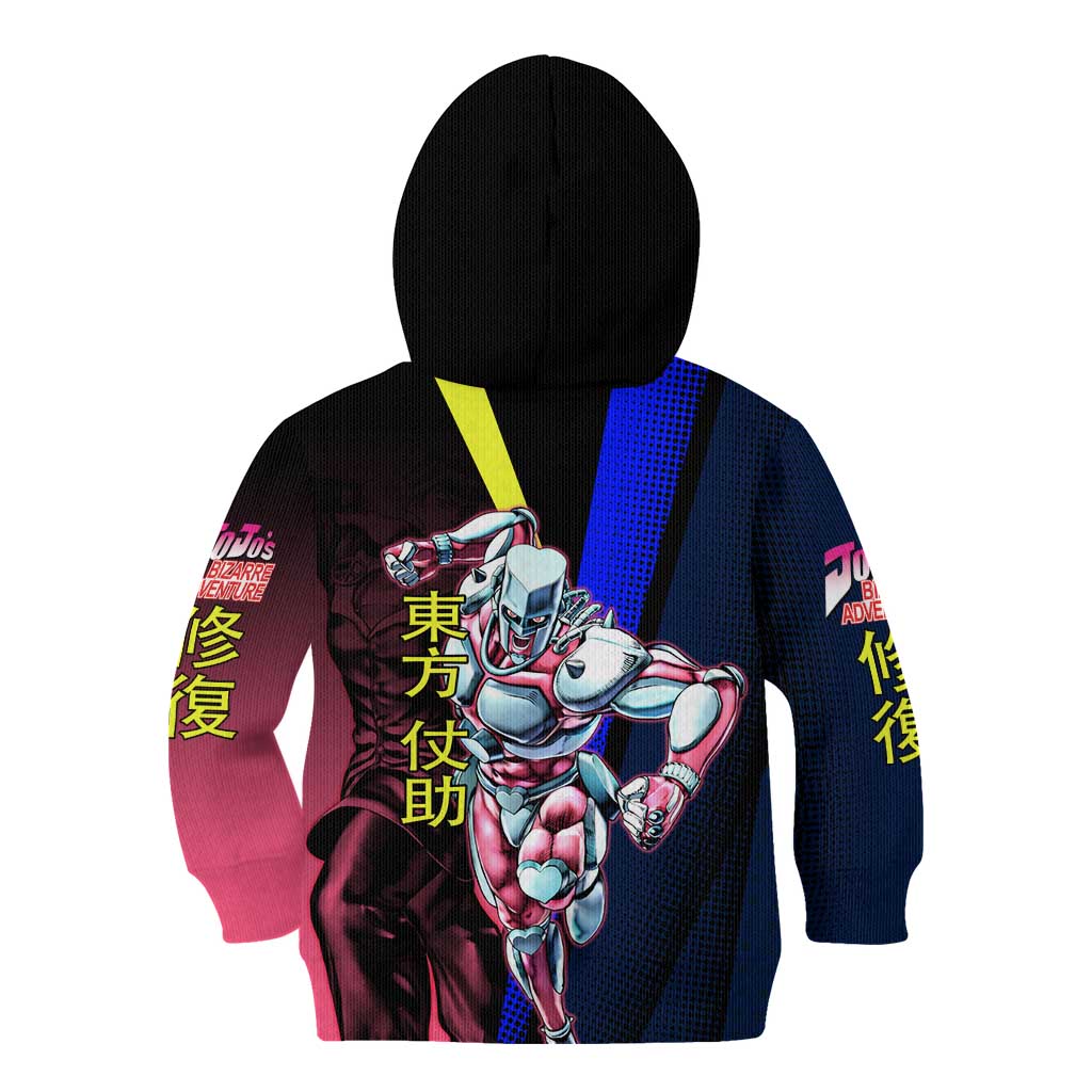 Josuke JoJo’s Bizarre Adventure Kid Hoodie with Crazy Diamond Stand - The Mazicc