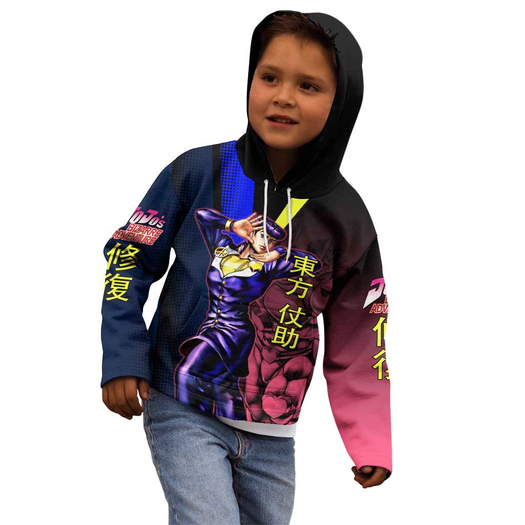 Josuke JoJo’s Bizarre Adventure Kid Hoodie with Crazy Diamond Stand - The Mazicc