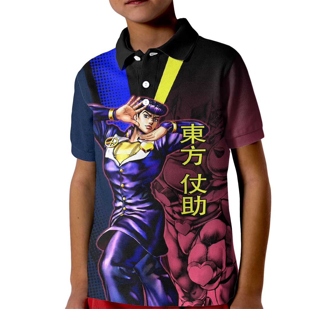Josuke JoJo’s Bizarre Adventure Kid Polo Shirt with Crazy Diamond Stand - The Mazicc