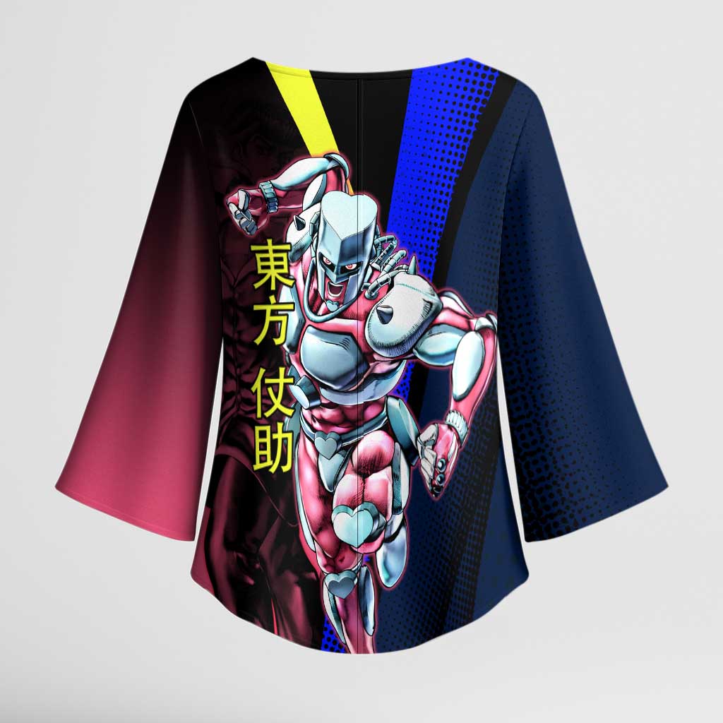 Josuke JoJo’s Bizarre Adventure Kimono Sleeve Blouse with Crazy Diamond Stand - The Mazicc