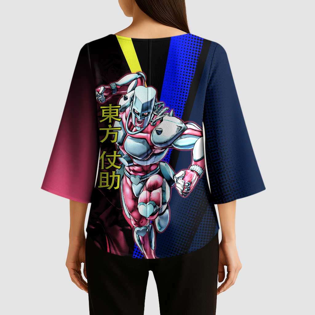 Josuke JoJo’s Bizarre Adventure Kimono Sleeve Blouse with Crazy Diamond Stand - The Mazicc