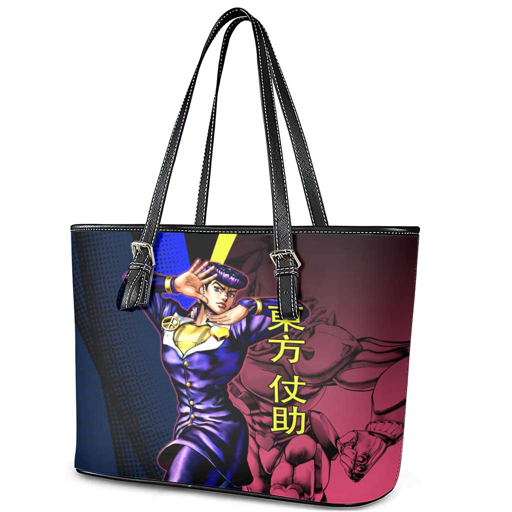 Josuke JoJo’s Bizarre Adventure Leather Tote Bag with Crazy Diamond Stand - The Mazicc