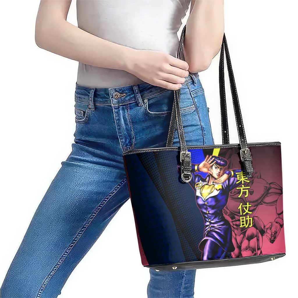 Josuke JoJo’s Bizarre Adventure Leather Tote Bag with Crazy Diamond Stand - The Mazicc