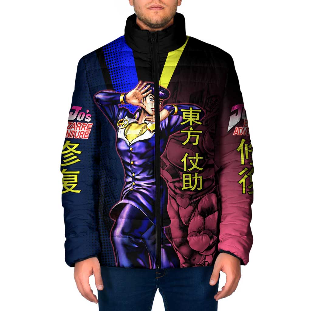 Josuke JoJo’s Bizarre Adventure Padded Jacket with Crazy Diamond Stand - The Mazicc