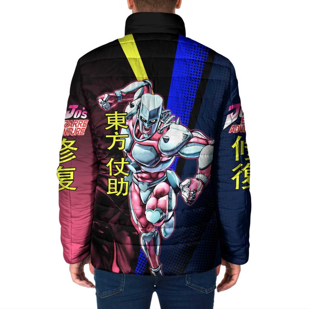 Josuke JoJo’s Bizarre Adventure Padded Jacket with Crazy Diamond Stand - The Mazicc