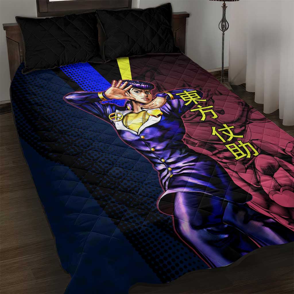 Josuke JoJo’s Bizarre Adventure Quilt Bed Set with Crazy Diamond Stand - The Mazicc