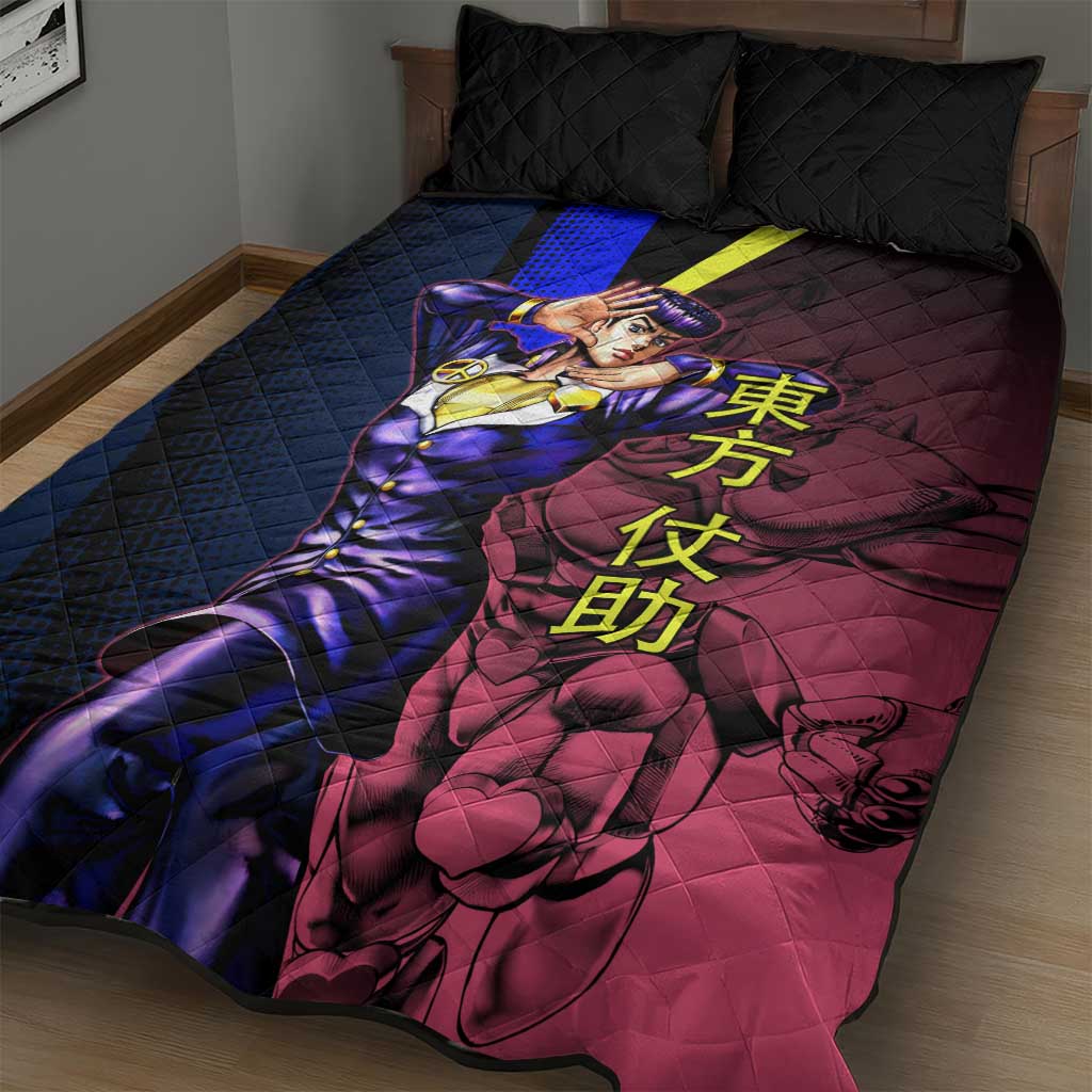 Josuke JoJo’s Bizarre Adventure Quilt Bed Set with Crazy Diamond Stand - The Mazicc