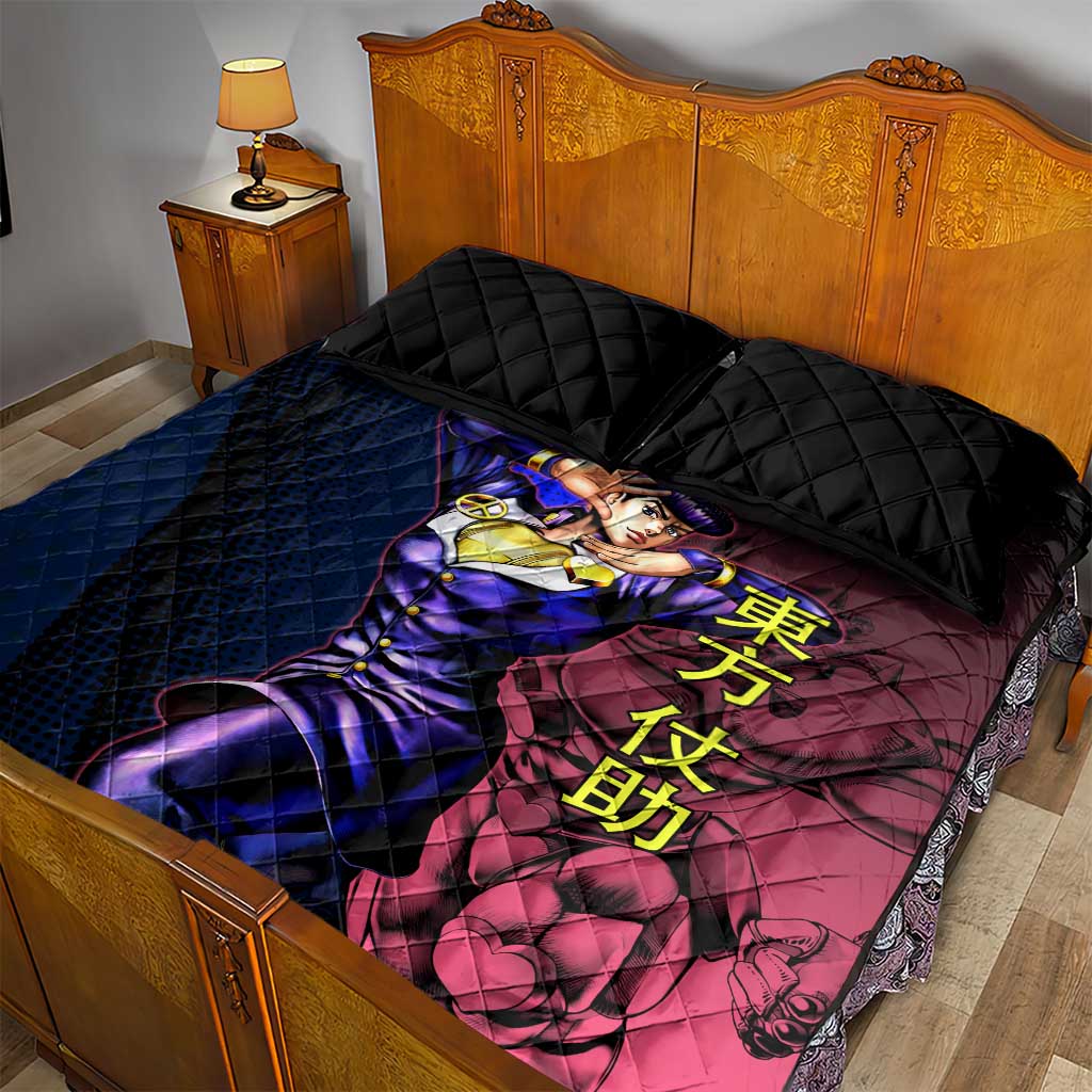 Josuke JoJo’s Bizarre Adventure Quilt Bed Set with Crazy Diamond Stand - The Mazicc