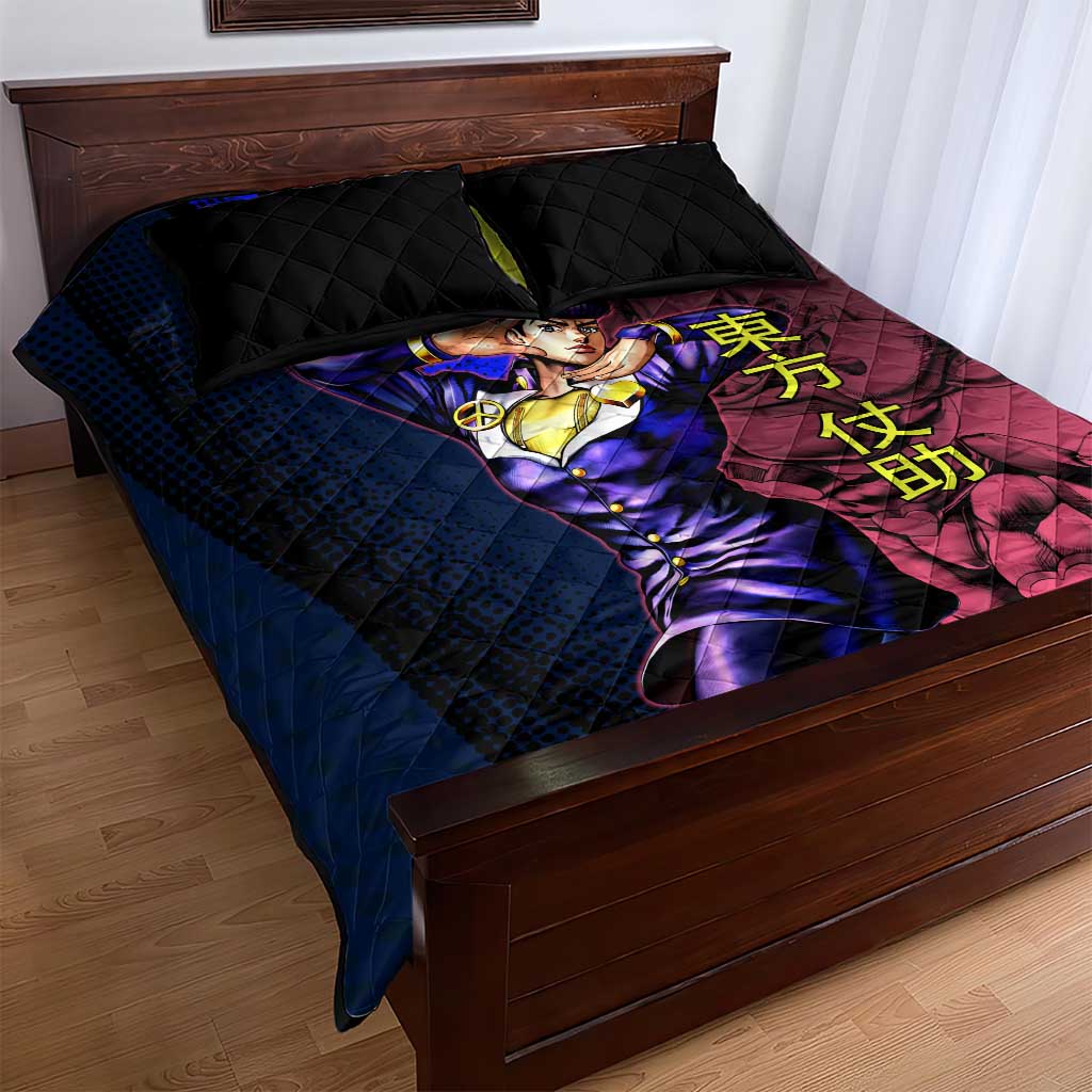 Josuke JoJo’s Bizarre Adventure Quilt Bed Set with Crazy Diamond Stand - The Mazicc