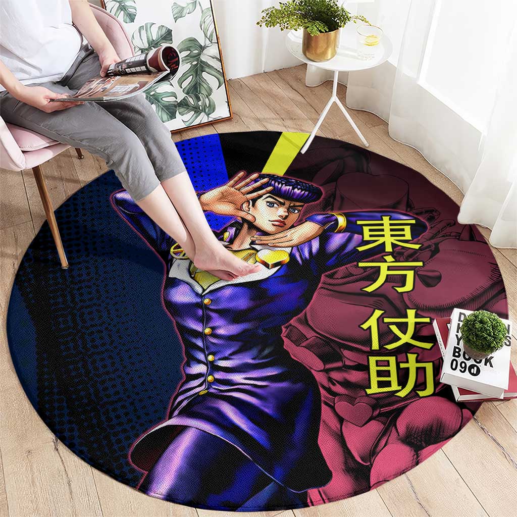 Josuke JoJo’s Bizarre Adventure Round Carpet with Crazy Diamond Stand - The Mazicc