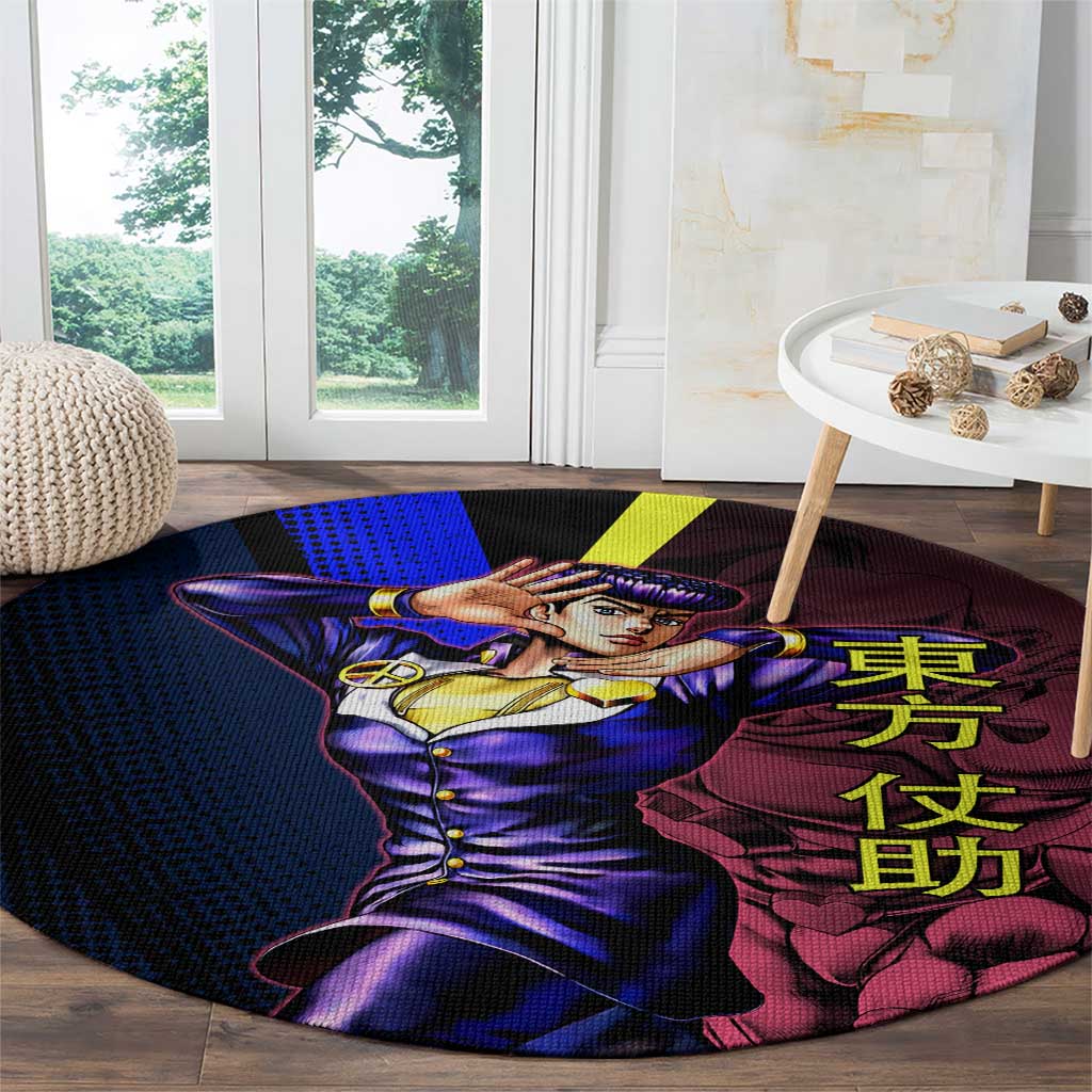 Josuke JoJo’s Bizarre Adventure Round Carpet with Crazy Diamond Stand - The Mazicc
