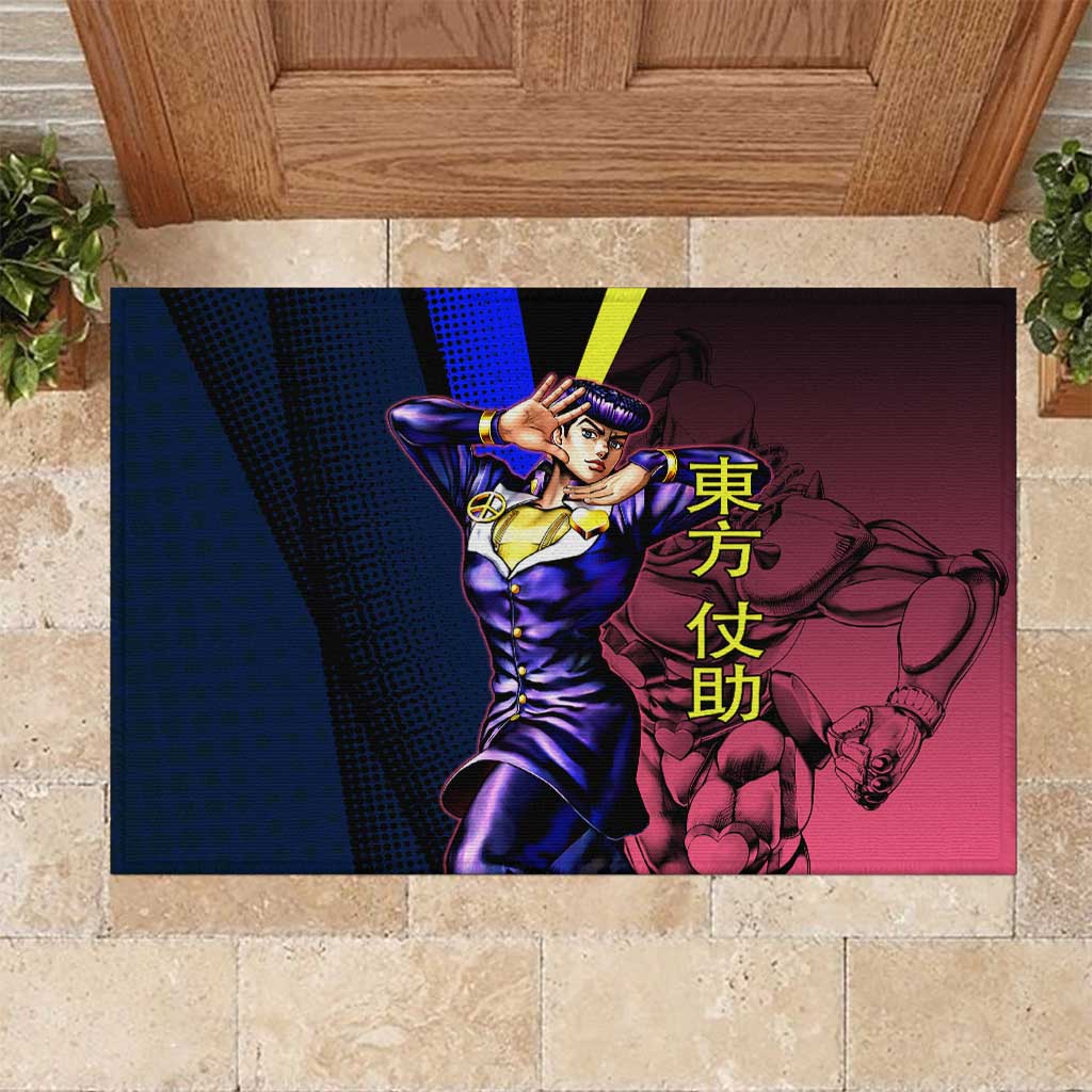 Josuke JoJo’s Bizarre Adventure Rubber Doormat with Crazy Diamond Stand - The Mazicc