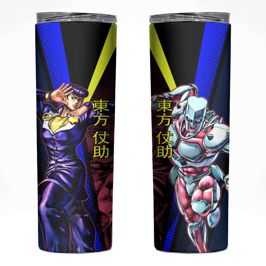 Josuke JoJo’s Bizarre Adventure Skinny Tumbler with Crazy Diamond Stand - The Mazicc