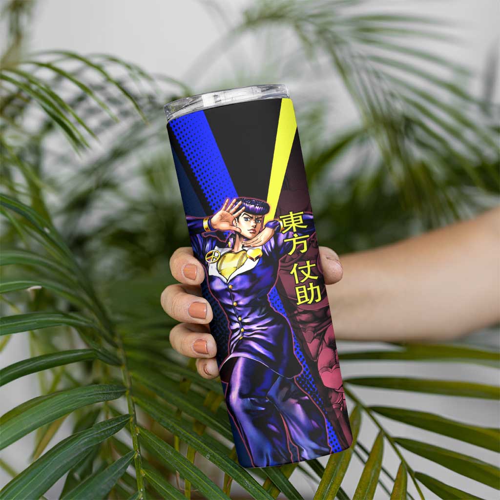 Josuke JoJo’s Bizarre Adventure Skinny Tumbler with Crazy Diamond Stand - The Mazicc