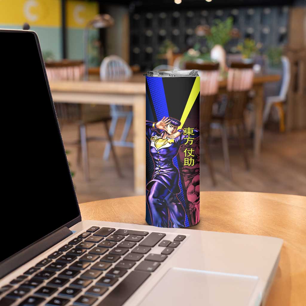 Josuke JoJo’s Bizarre Adventure Skinny Tumbler with Crazy Diamond Stand - The Mazicc