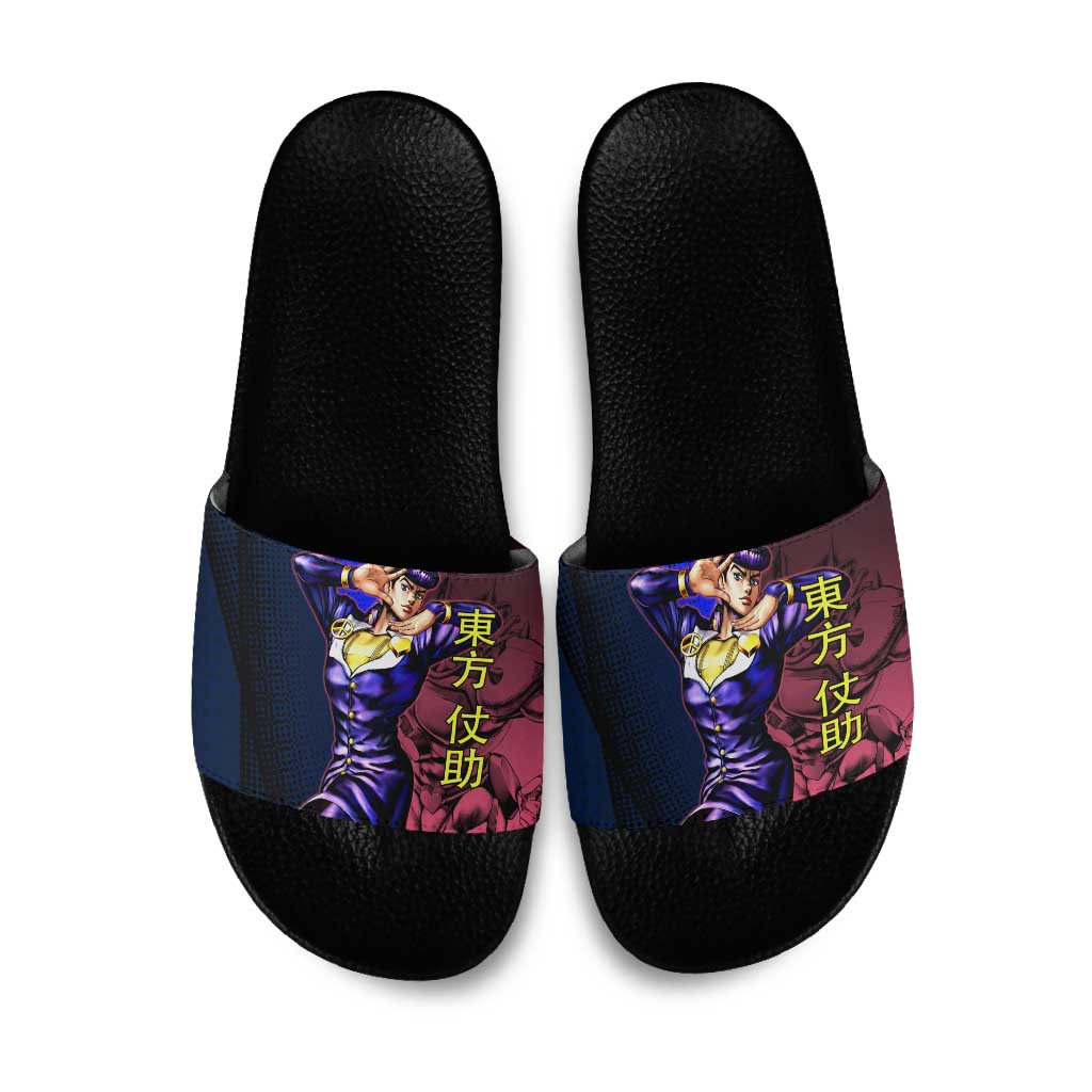 Josuke JoJo’s Bizarre Adventure Slide Sandals with Crazy Diamond Stand - The Mazicc