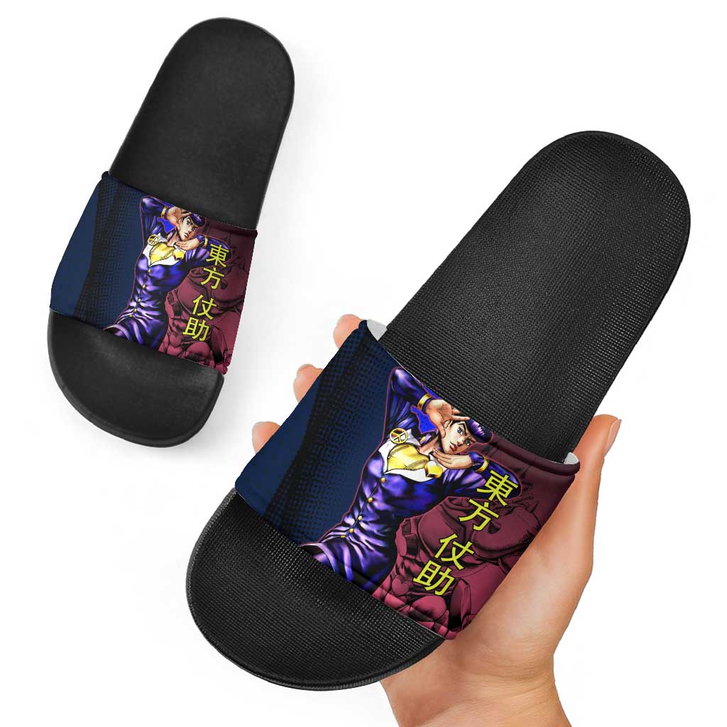 Josuke JoJo’s Bizarre Adventure Slide Sandals with Crazy Diamond Stand - The Mazicc
