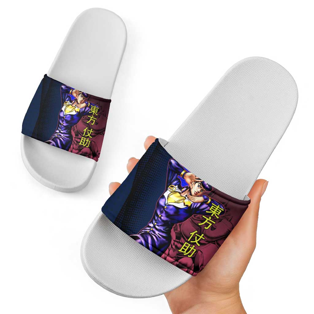 Josuke JoJo’s Bizarre Adventure Slide Sandals with Crazy Diamond Stand - The Mazicc