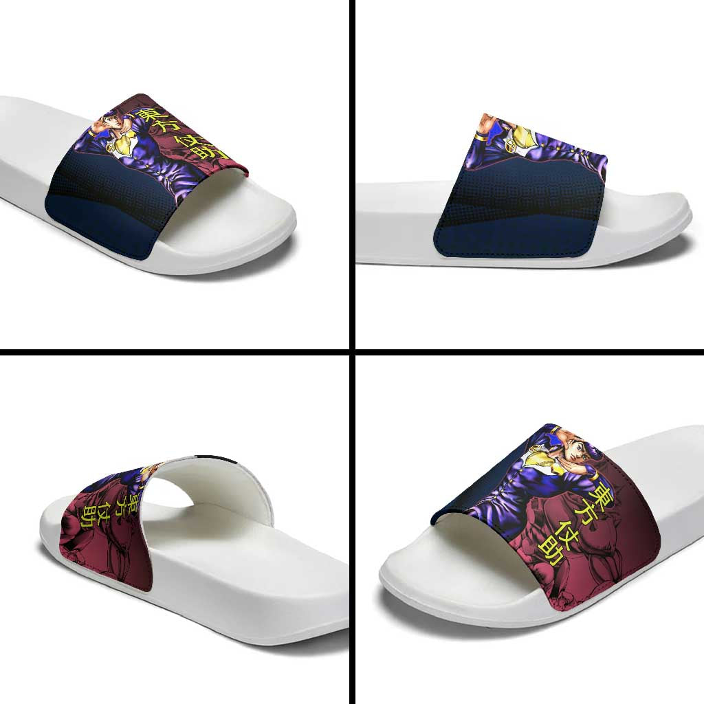 Josuke JoJo’s Bizarre Adventure Slide Sandals with Crazy Diamond Stand - The Mazicc