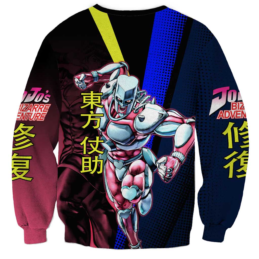 Josuke JoJo’s Bizarre Adventure Sweatshirt with Crazy Diamond Stand - The Mazicc