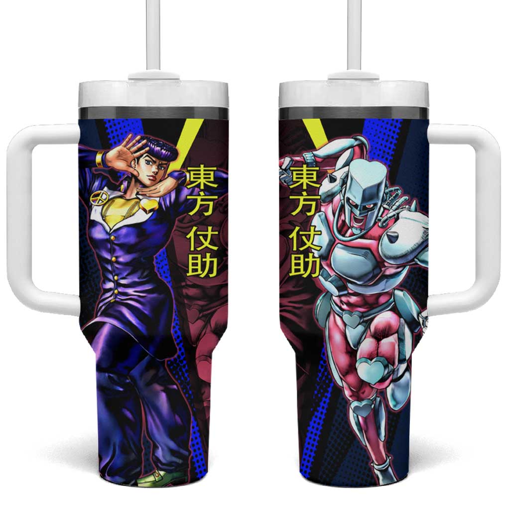 Josuke JoJo’s Bizarre Adventure Tumbler With Handle with Crazy Diamond Stand - The Mazicc