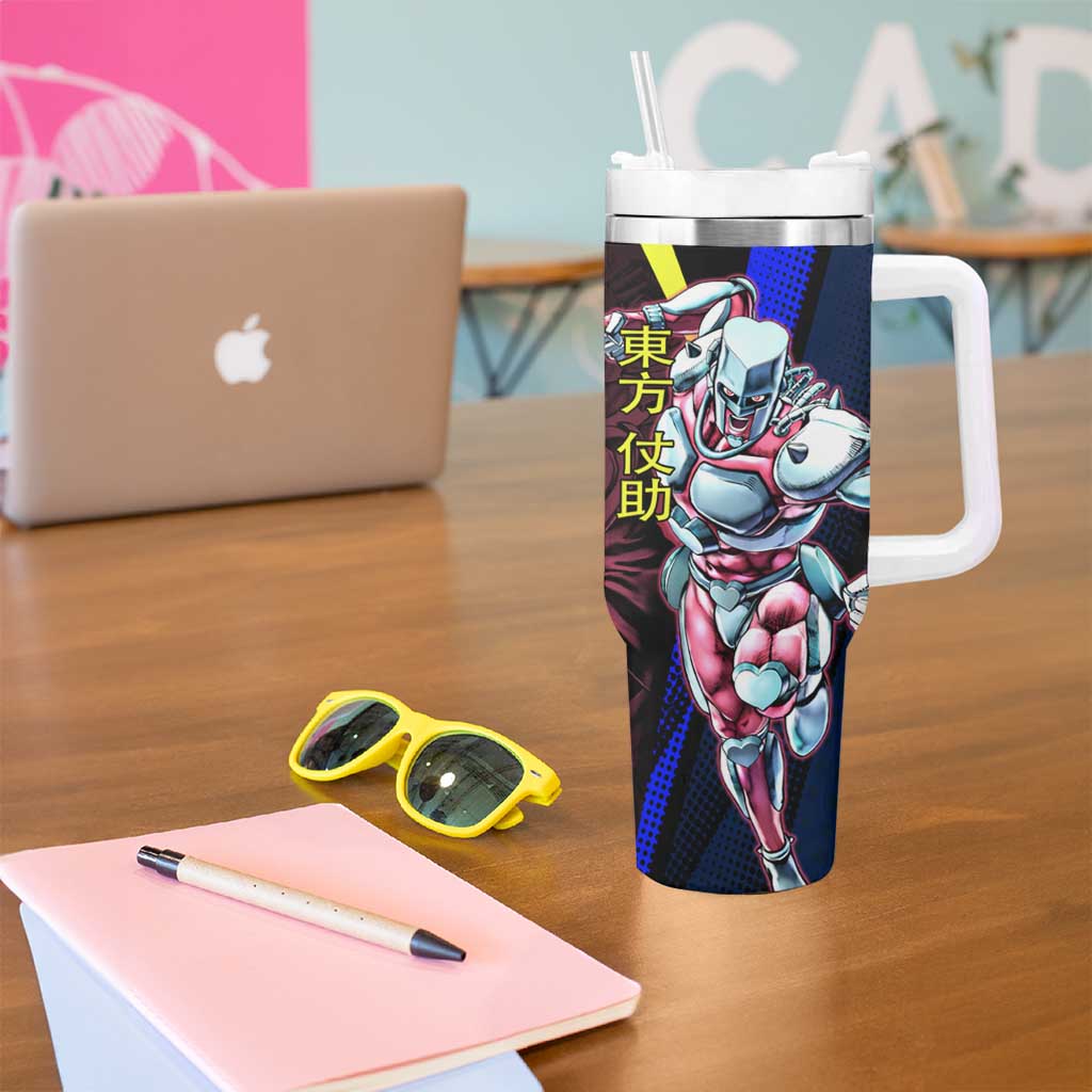 Josuke JoJo’s Bizarre Adventure Tumbler With Handle with Crazy Diamond Stand - The Mazicc
