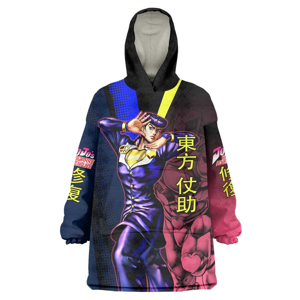 Josuke JoJo’s Bizarre Adventure Wearable Blanket Hoodie with Crazy Diamond Stand - The Mazicc