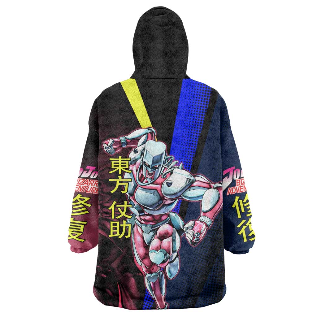 Josuke JoJo’s Bizarre Adventure Wearable Blanket Hoodie with Crazy Diamond Stand - The Mazicc