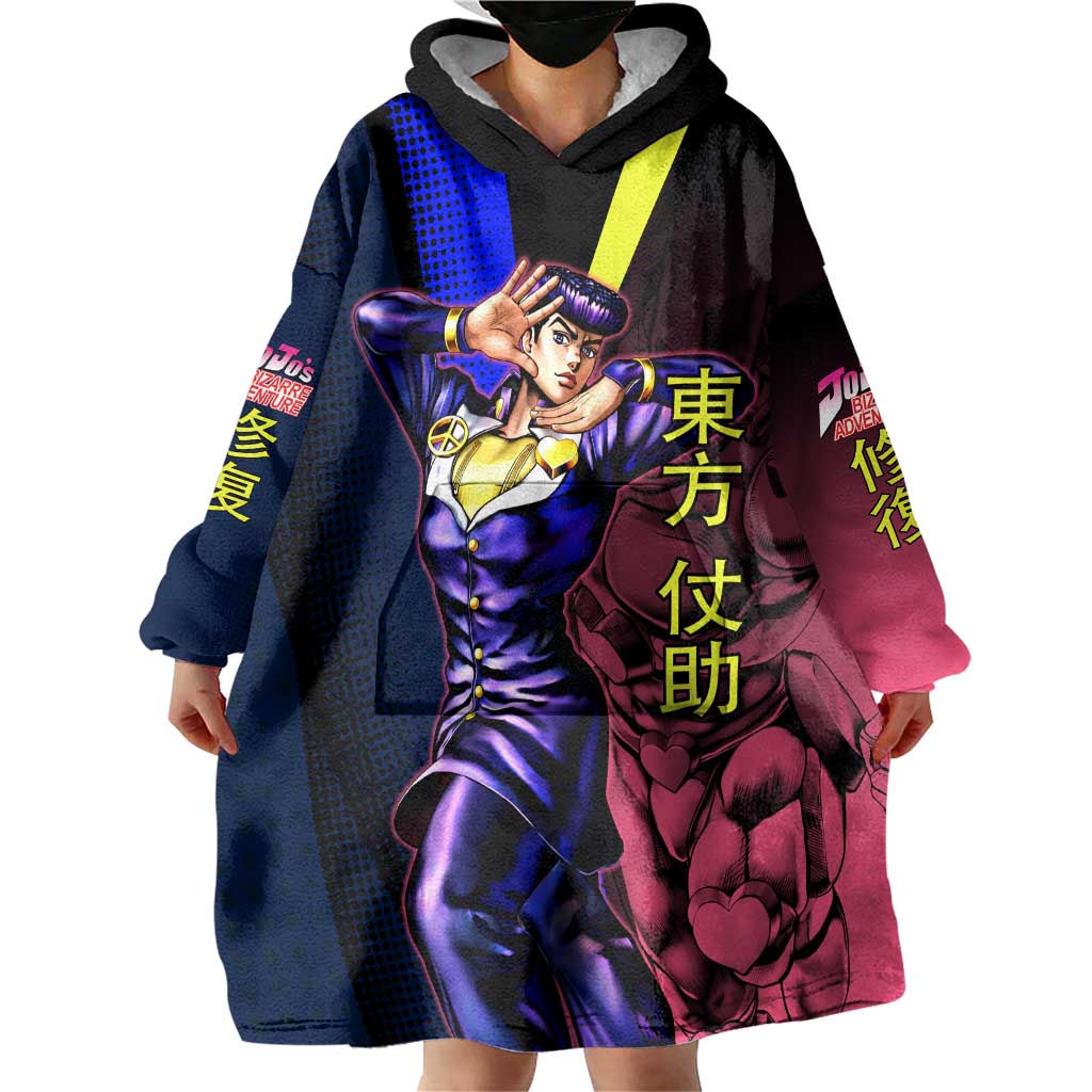 Josuke JoJo’s Bizarre Adventure Wearable Blanket Hoodie with Crazy Diamond Stand - The Mazicc