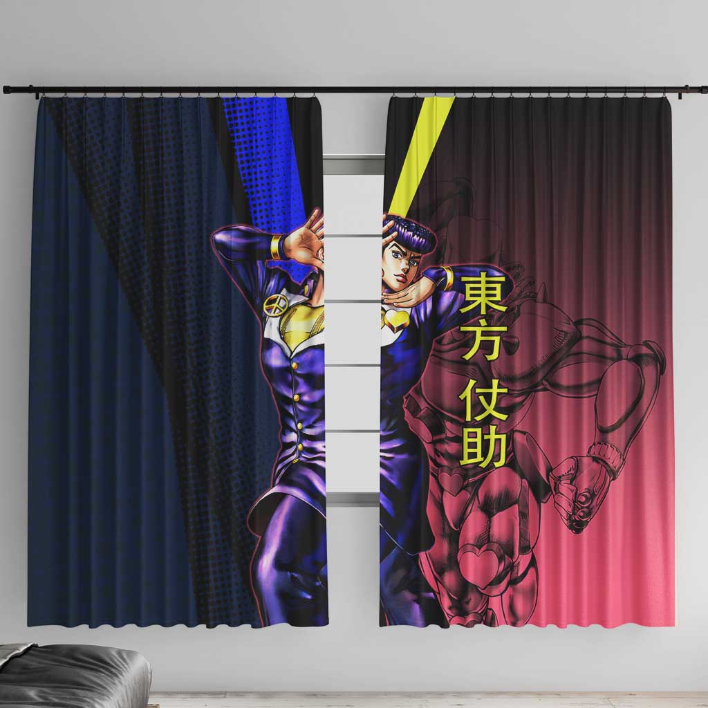 Josuke JoJo’s Bizarre Adventure Window Curtain with Crazy Diamond Stand - The Mazicc