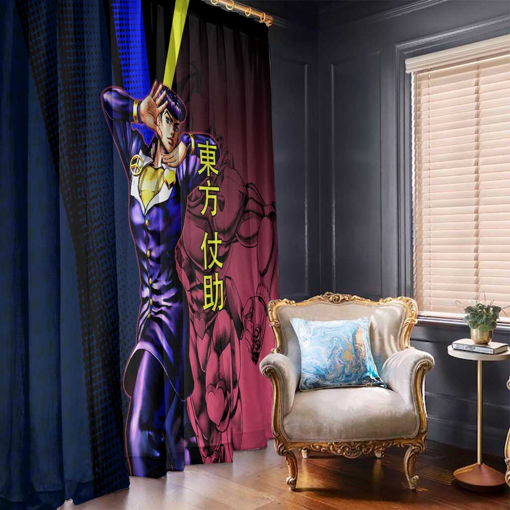 Josuke JoJo’s Bizarre Adventure Window Curtain with Crazy Diamond Stand - The Mazicc
