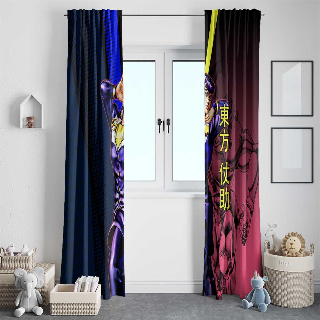 Josuke JoJo’s Bizarre Adventure Window Curtain with Crazy Diamond Stand - The Mazicc