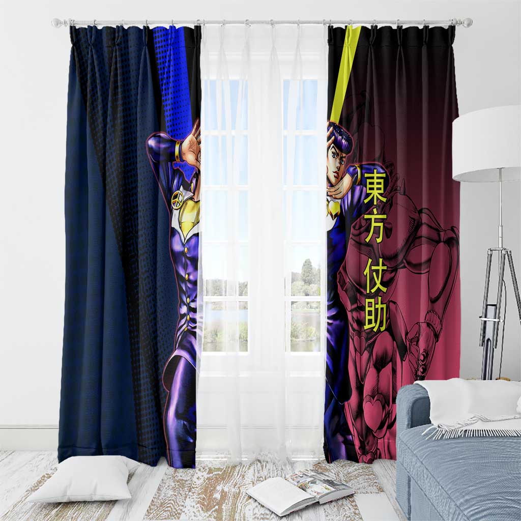 Josuke JoJo’s Bizarre Adventure Window Curtain with Crazy Diamond Stand - The Mazicc