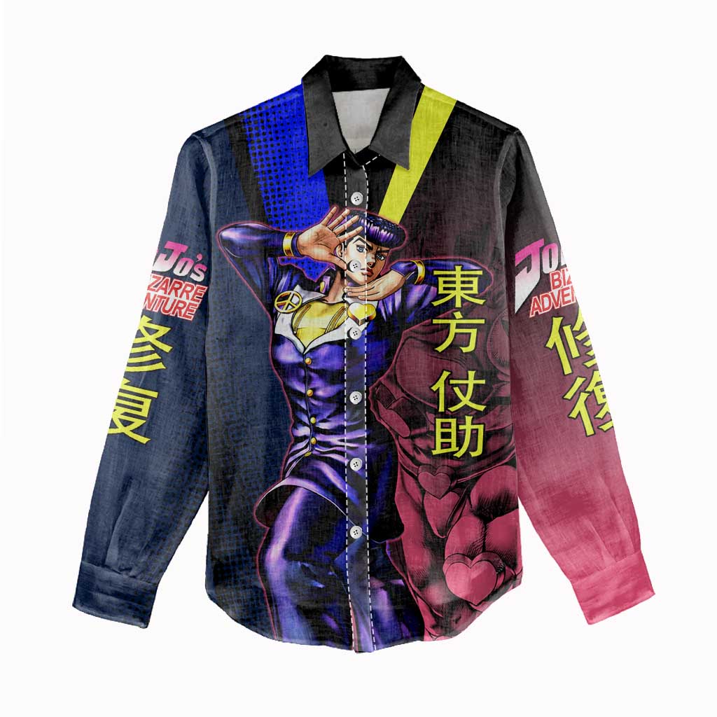 Josuke JoJo’s Bizarre Adventure Women Casual Shirt with Crazy Diamond Stand - The Mazicc