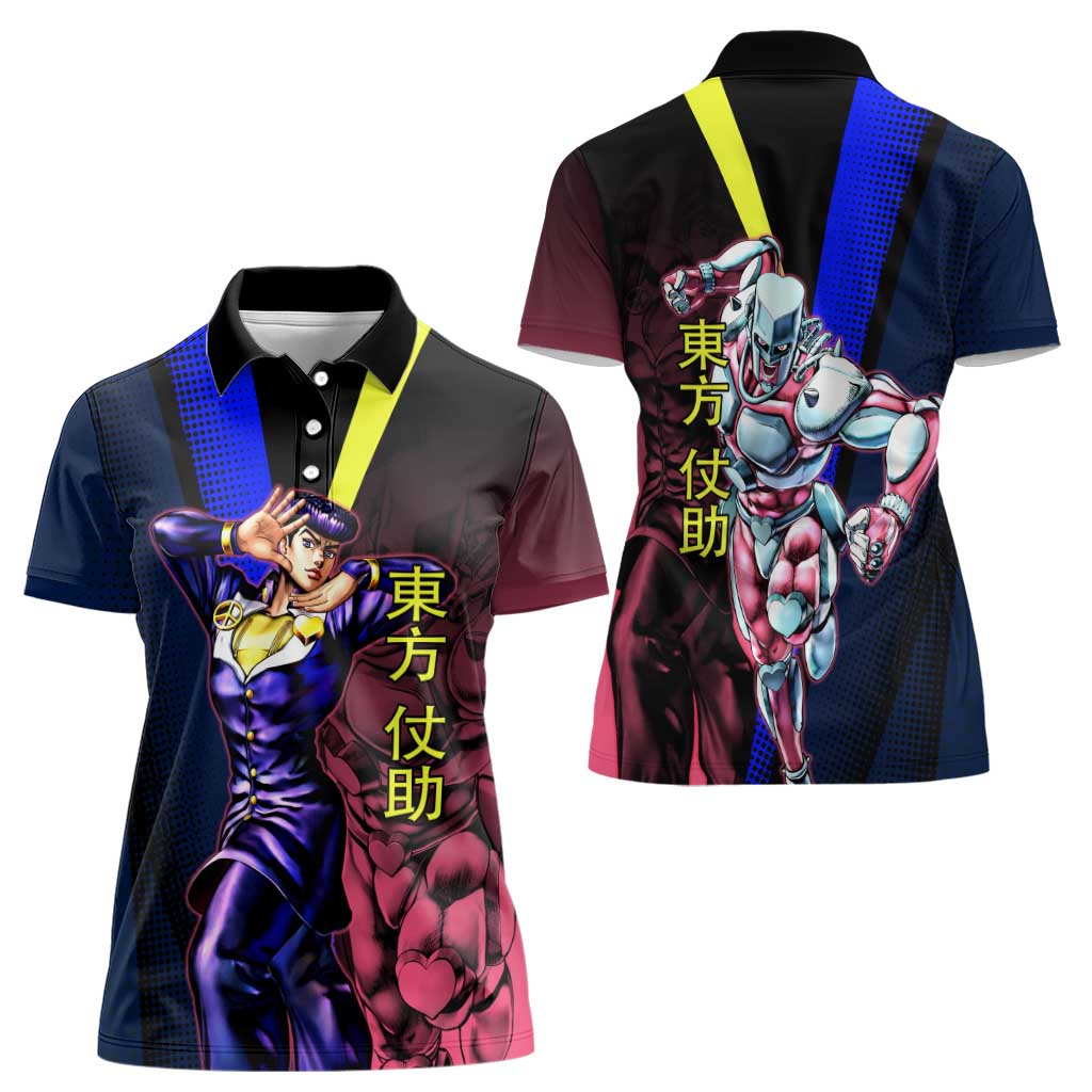 Josuke JoJo’s Bizarre Adventure Women Polo Shirt with Crazy Diamond Stand - The Mazicc