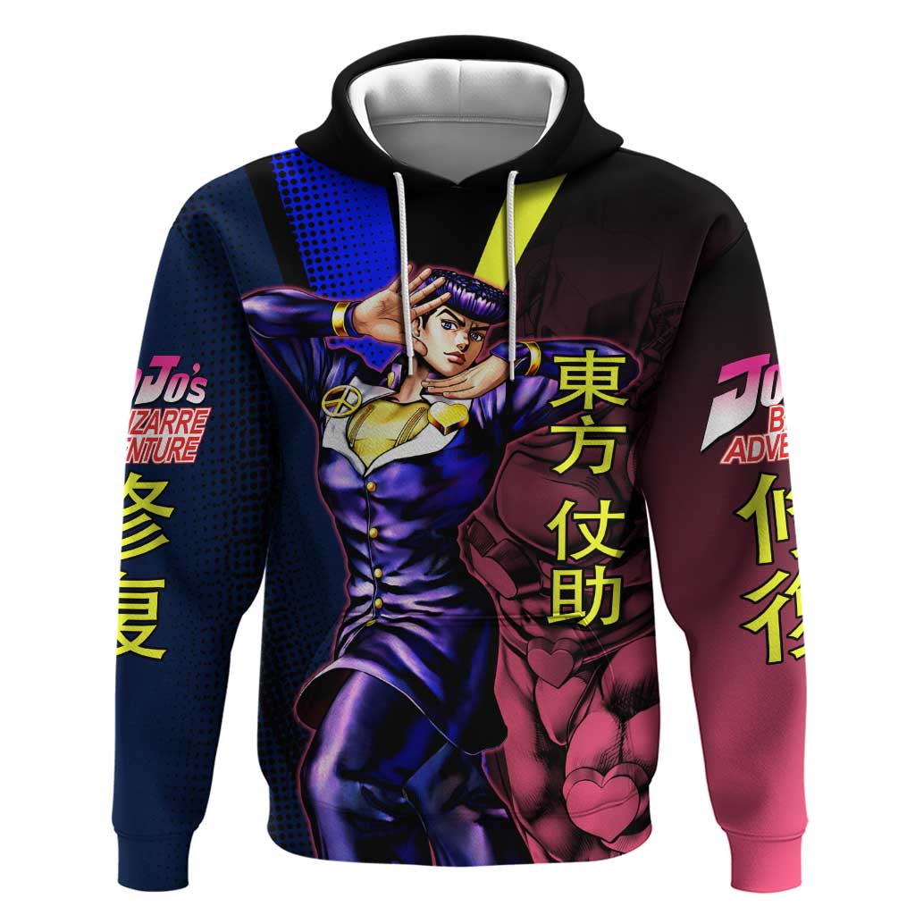 Josuke JoJo’s Bizarre Adventure Zip Hoodie with Crazy Diamond Stand - The Mazicc
