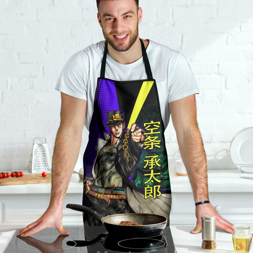 Jotaro Kujo JoJo’s Bizarre Adventure Apron with Star Platinum Stand and Bold - The Mazicc