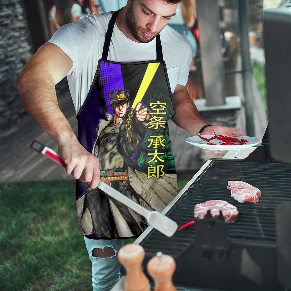 Jotaro Kujo JoJo’s Bizarre Adventure Apron with Star Platinum Stand and Bold - The Mazicc