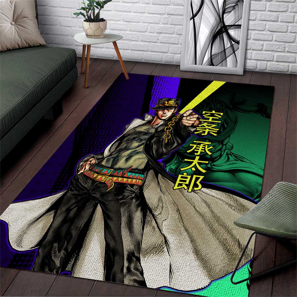 Jotaro Kujo JoJo’s Bizarre Adventure Area Rug with Star Platinum Stand and Bold - The Mazicc