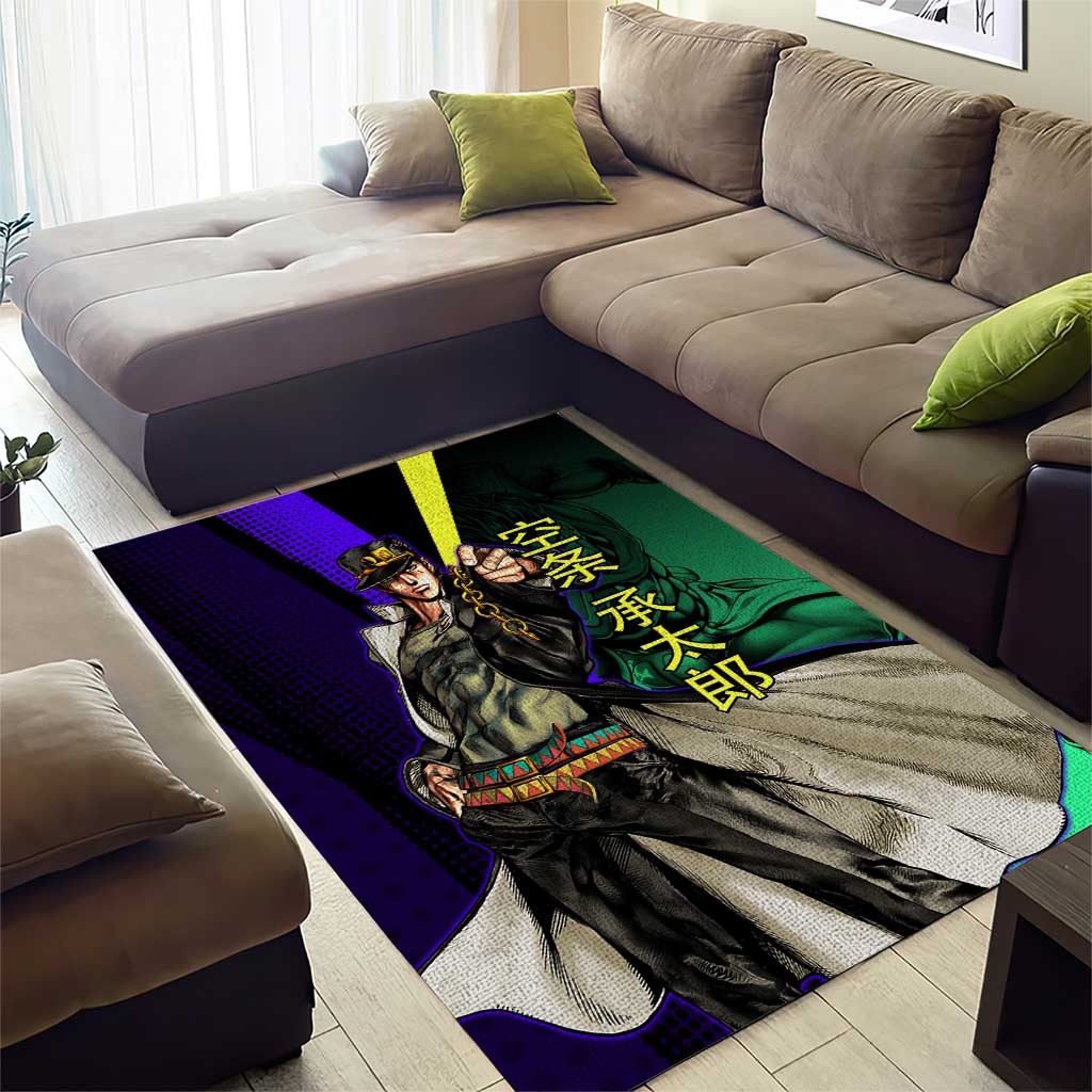 Jotaro Kujo JoJo’s Bizarre Adventure Area Rug with Star Platinum Stand and Bold - The Mazicc