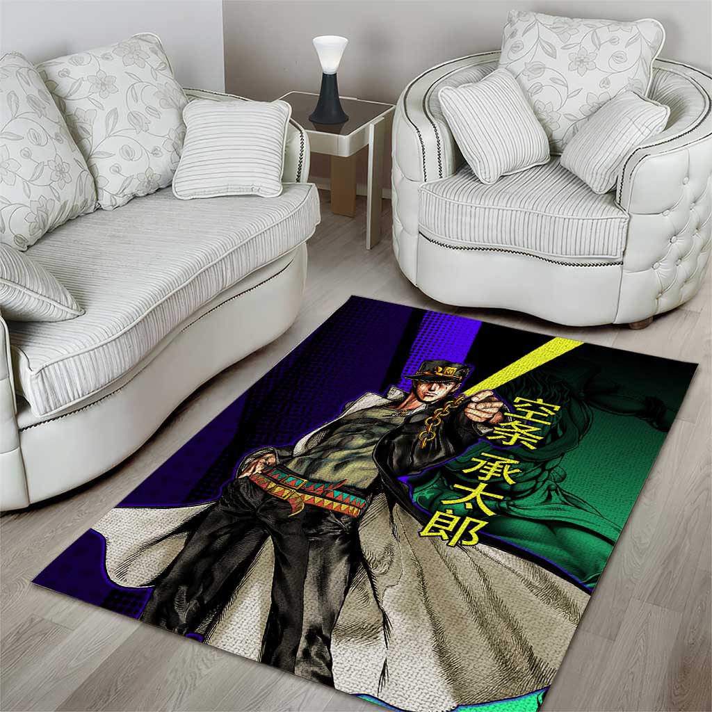 Jotaro Kujo JoJo’s Bizarre Adventure Area Rug with Star Platinum Stand and Bold - The Mazicc