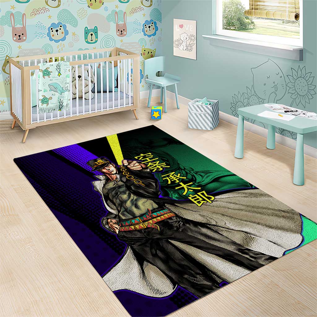 Jotaro Kujo JoJo’s Bizarre Adventure Area Rug with Star Platinum Stand and Bold - The Mazicc