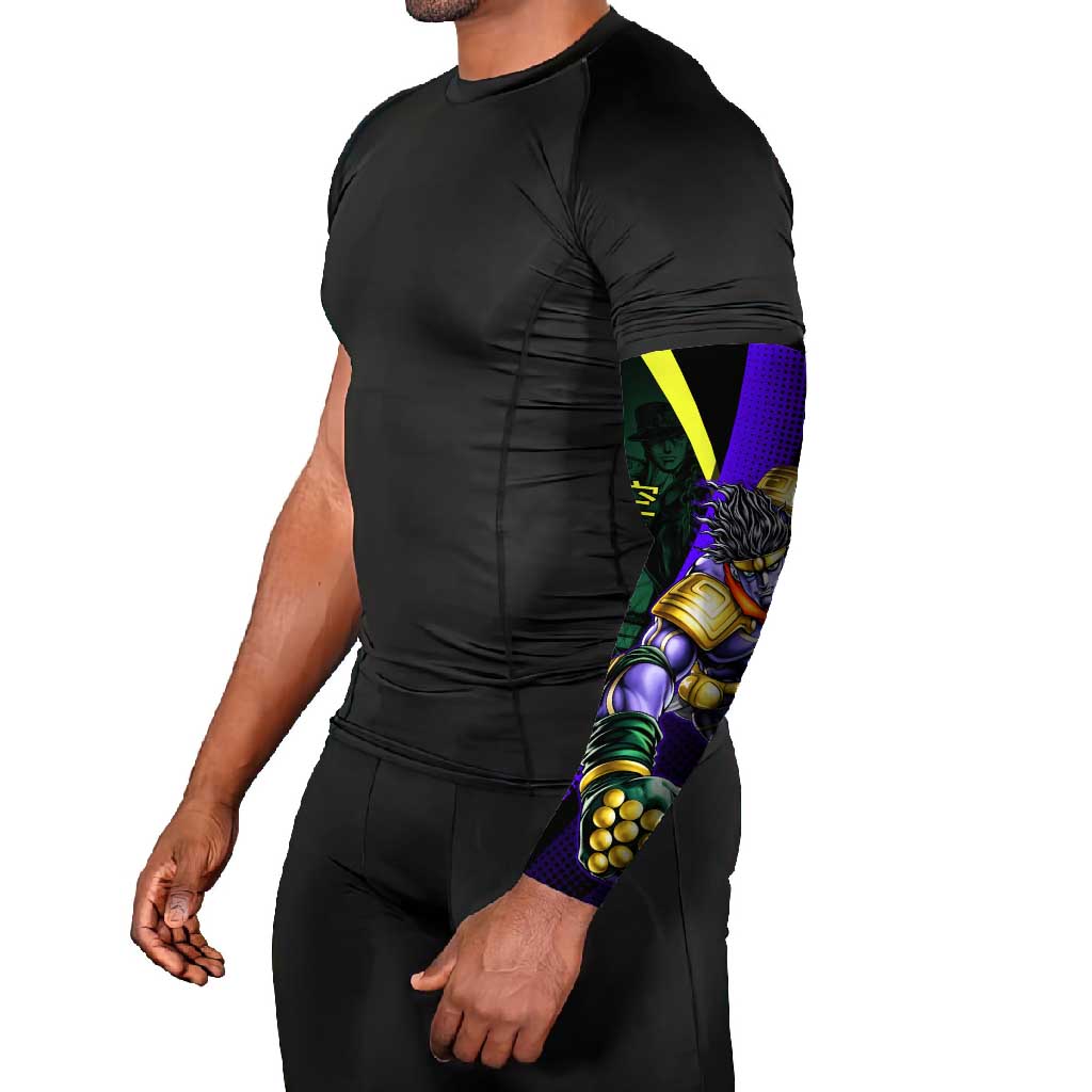 Jotaro Kujo JoJo’s Bizarre Adventure Arm Sleeves with Star Platinum Stand and Bold - The Mazicc