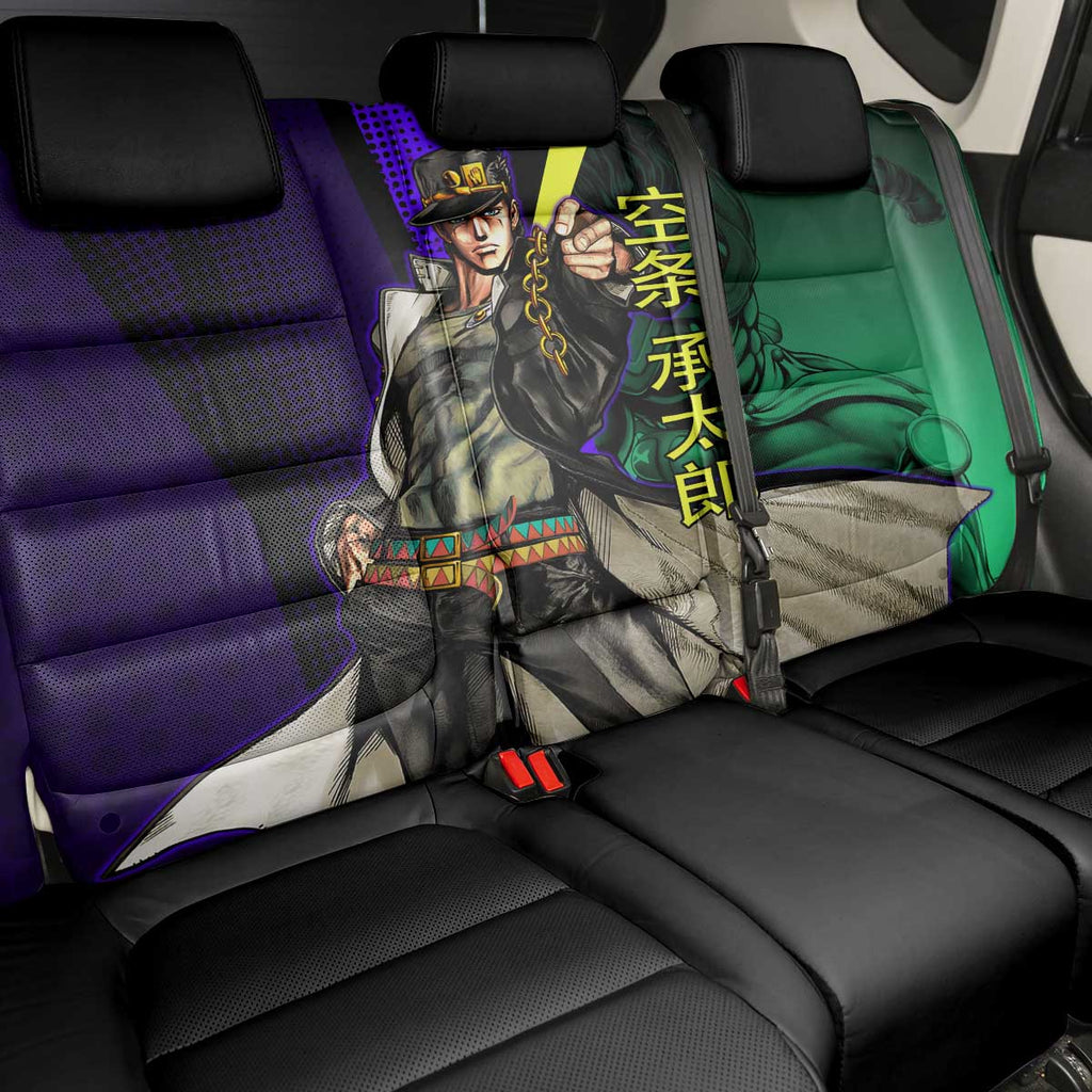 Jotaro Kujo JoJo’s Bizarre Adventure Back Car Seat Cover with Star Platinum Stand and Bold - The Mazicc