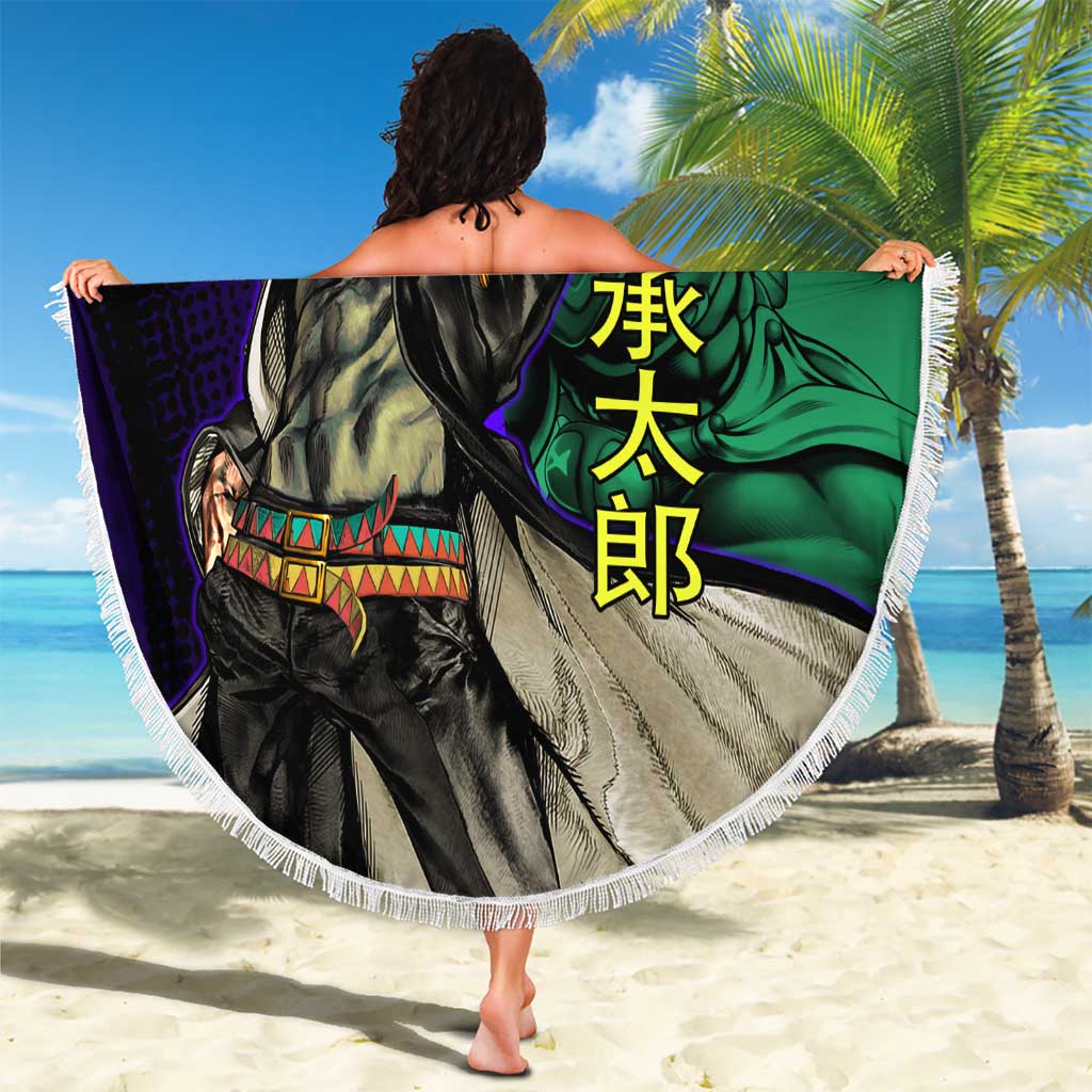 Jotaro Kujo JoJo’s Bizarre Adventure Beach Blanket with Star Platinum Stand and Bold - The Mazicc