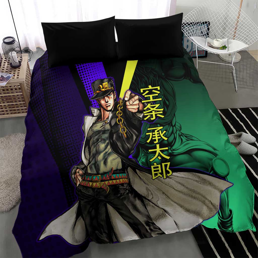Jotaro Kujo JoJo’s Bizarre Adventure Bedding Set with Star Platinum Stand and Bold - The Mazicc