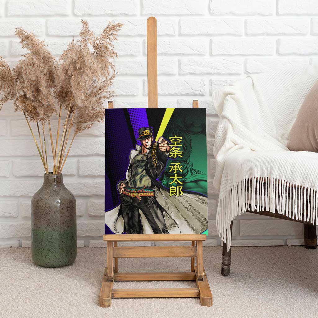 Jotaro Kujo JoJo’s Bizarre Adventure Canvas Wall Art with Star Platinum Stand and Bold - The Mazicc