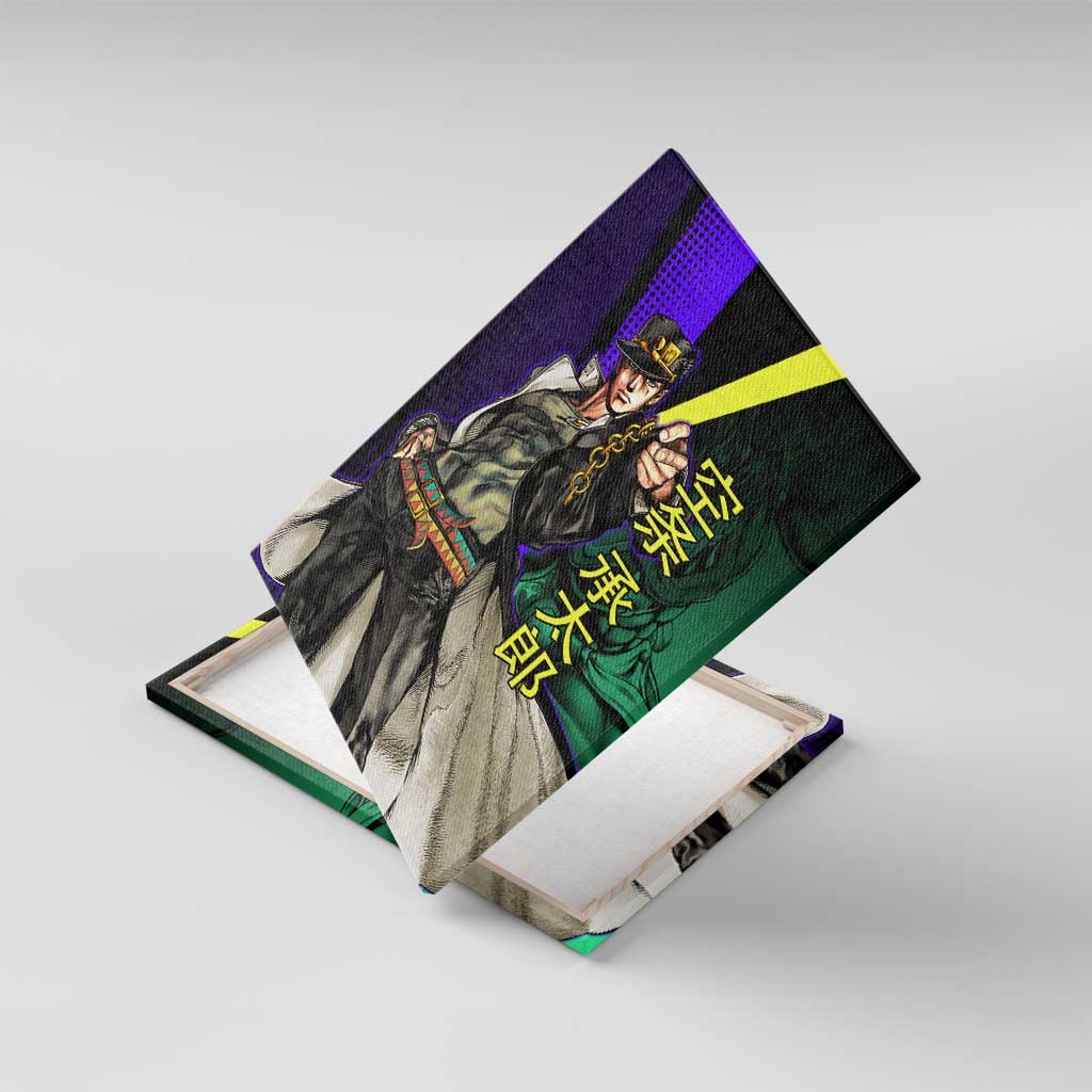 Jotaro Kujo JoJo’s Bizarre Adventure Canvas Wall Art with Star Platinum Stand and Bold - The Mazicc